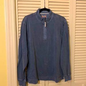 Men’s Yosemite 1/4-zip True Grit faded blue casual shirt, size L